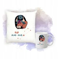 Zestaw Poduszka i Kubek Nadruk Personalizacja ZNAKIEM ZODIAKU BYK