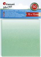 notes samoprzylepny transparentne, z polipropylenu biało- zielony 50k