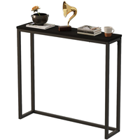 Stolik boczny czarny konsola do przedpokoju wysoka stół półka 80cm