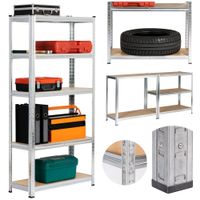 Regał metalowy do garażu piwnicy magazynowy 70x30x154 srebrny