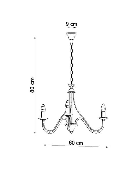 Żyrandol LAMPA wisząca SL.0213 metalowa OPRAWA świecznikowa ZWIS na łańcuchu maria teresa biała zdjęcie 5