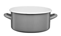 Rondel emaliowany polewany gładki garnek niski 20 cm 3,0 l szary biały