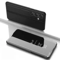clear view case etui do samsung galaxy s25+ pokrowiec z klapką - czarne