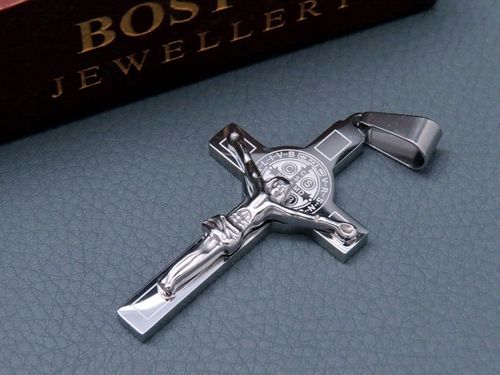 SREBRNY KRZYŻ KRZYŻYK NA ŁAŃCUSZEK STAL SZLACHETNA na Arena.pl