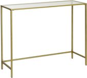 Stolik konsola glamour szklany blat złota metalowa rama 100x35 cm