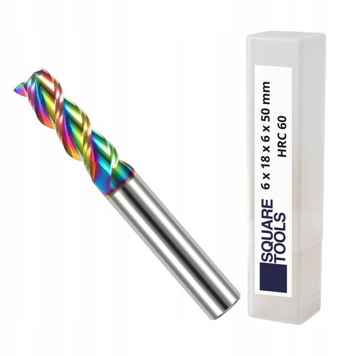 Frez palcowy CNC fi 6 mm x 50 mm HRC 60 DLC widiowy VHM do metalu na Arena.pl