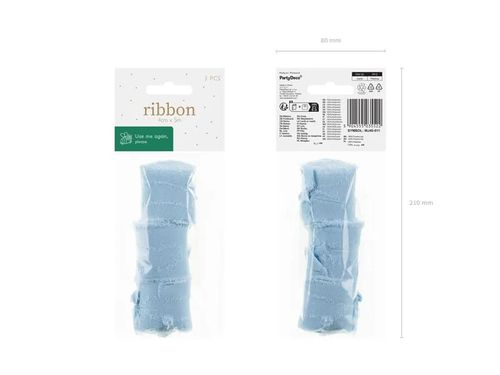 Wstążka szyfonowa niebieska błękitna 40mm/5m, 3 szt. na Arena.pl