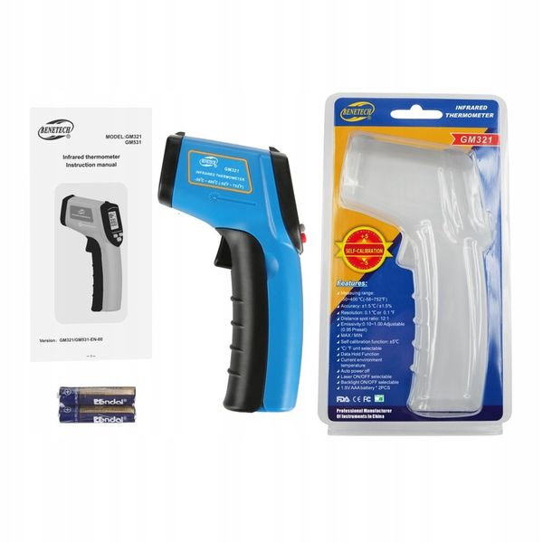 PIROMETR TERMOMETR LASEROWY BEZDOTYKOWY NA POCZERWIEŃ EMISYJNOŚĆ -50+400°C zdjęcie 16