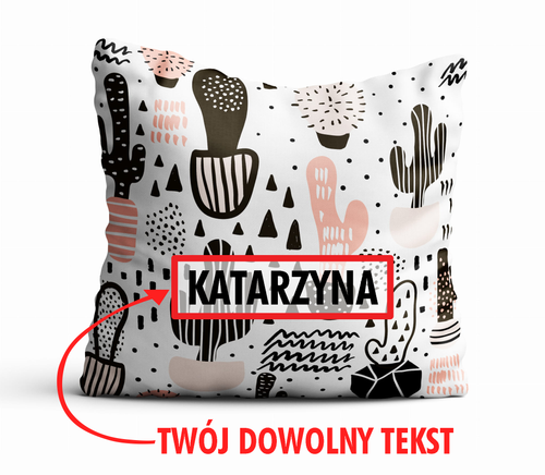 Poduszka DZIECIĘCA z Twoim napisem PD08 kaktusy na Arena.pl