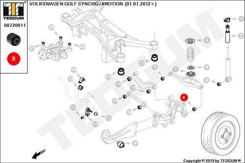 VW GOLF TULEJA DRĄŻKA TYLNEGO 04- na Arena.pl