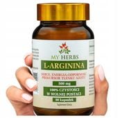 L-arginina 500mg masa mięśniowa serce libido 80 kaps moc