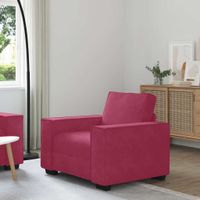 Sofa Fotel Wino Czerwone 59 cm Aksamit