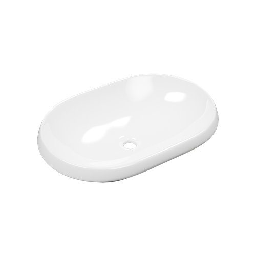 Lupio umywalka nablatowa/wpuszczana 60x40 cm owalna, biały połysk na Arena.pl