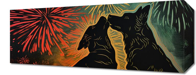 Obraz 50x20cm Psi Uścisk zdjęcie 1