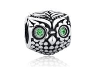 Rodowany srebrny charms do pandora sowa sówka ptak bidr owl cyrkonie srebro 925 PAS029