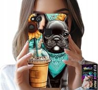 ETUI DO HUAWEI P10 LITE - BULDOG COFFI LOVE, SŁONECZNIKI, PSI CASE