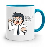 Kubek Błękitny Dla Szefa Zaufaj Mi Jestem Prezent Z Nadrukiem Ze Zdjęciem