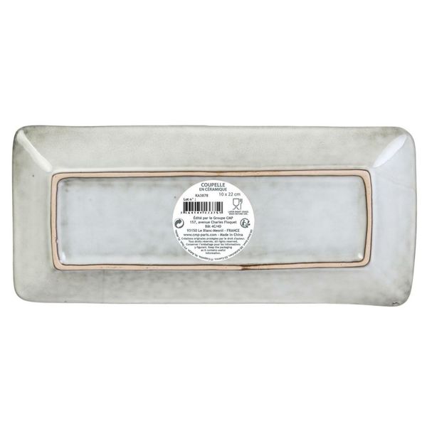 Prostokątny talerz Tierra szary 22x10 zdjęcie 6