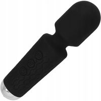 Wibrator Masażer Wand Silikonowy 16 Trybów USB Czarny Luksusowy Erotyczny