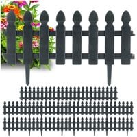 12x Płotek Ogrodowy Szary Border Palisada Obrzeże Trawnika Grządki 588 cm