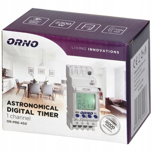 Elektroniczny programator czasowy 100 programów 1 wyjście 16A/230V ORNO na Arena.pl