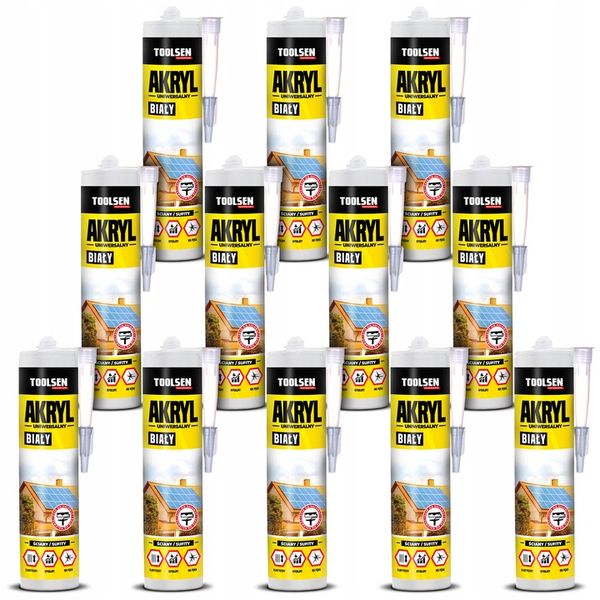 AKRYL BIAŁY - Elastyczny TOOLSEN - 12 szt zdjęcie 1