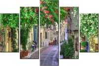 100CM 150CM OBRAZ 5 ELEM GRECKA ULICZKA ŚCIENNY