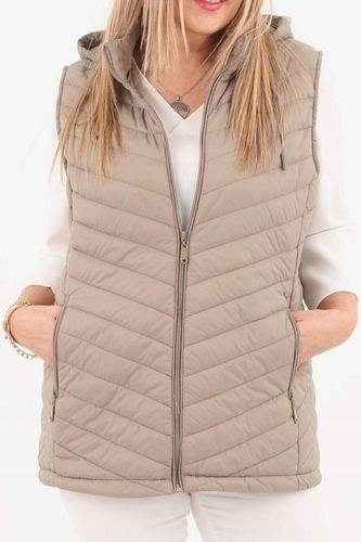 KAMIZELKA PIKOWANA DAMSKA PRZEJŚCIOWA DUŻE ROZMIARY BEZRĘKAWNIK Z KAPTUREM na Arena.pl