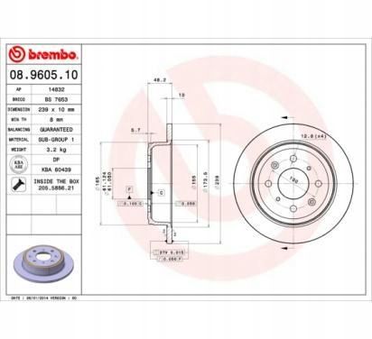 TARCZA HAM TYL 239X10 P BREMBO na Arena.pl