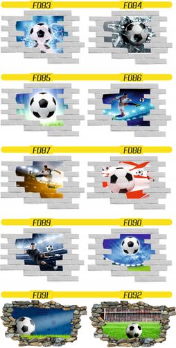 Naklejka efekt 3D piłka nożna stadion dla dzieci na Arena.pl