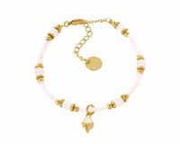 bransoletka z różowych koralików z muszelką z kolekcji aqualessia