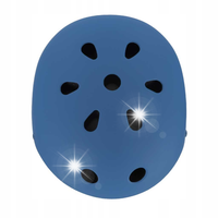 Kask Dziecięcy na Rower Hulajnogę Rozmiar S 48-54 cm Granatowy z Lampką LED