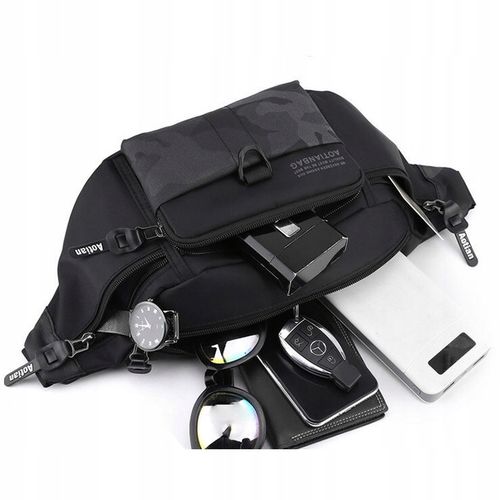 Torebka saszetka BIODRÓWKA NERKA męska POJEMNA SOLID PREMIUM BARDZO DUŻA na Arena.pl