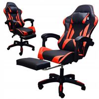 FOTEL OBROTOWY GAMINGOWY NA KÓŁKACH DLA GRACZA PLUS PODNÓŻEK GRATIS