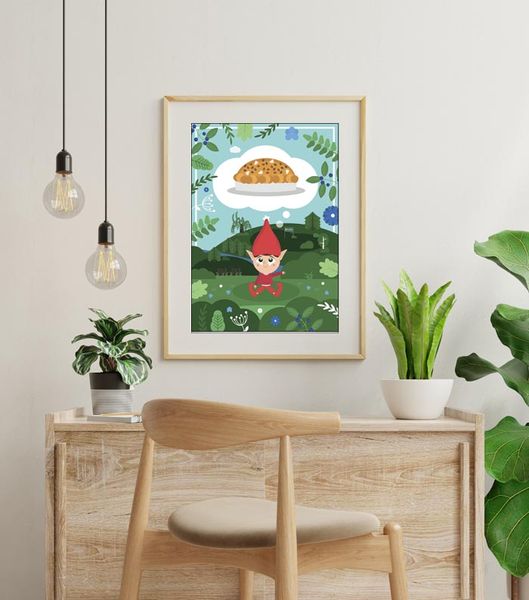 Bajkowe Miasta Wrocław Krasnoludek i ciasto cynamonowe - plakat 40x50 cm zdjęcie 3