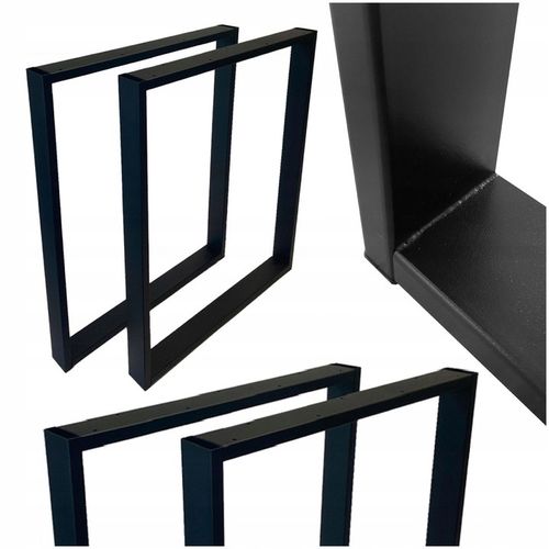 NOGI DO STOŁU BIURKA METALOWE CZARNE 60x72 CM PROFIL 6x2 CM LOFTOWE 2 na Arena.pl
