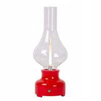 Lampa stołowa nocna retro w stylu vintage naftowa czerwona LED 30 cm Lucide