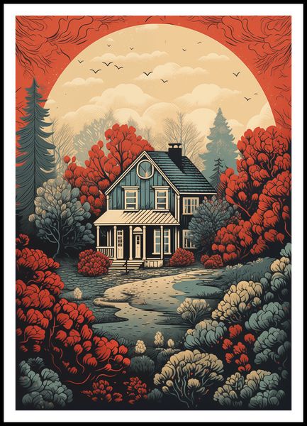 Plakat 70x100cm Idylla Rustykalna zdjęcie 3