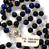 Różaniec Tygrysie Oko Niebieskie 6Mm