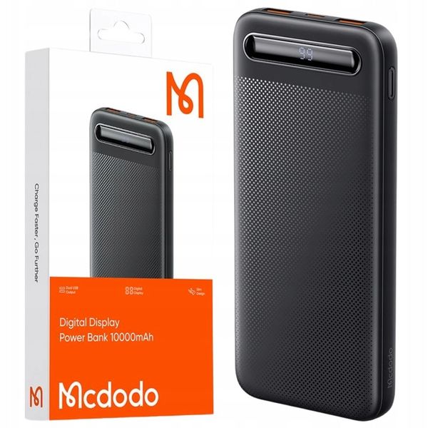 MCDODO POWERBANK 10000MAH Z WYŚWIETLACZEM 2X USB USB-C 2A 10W + KABEL USB-C zdjęcie 1