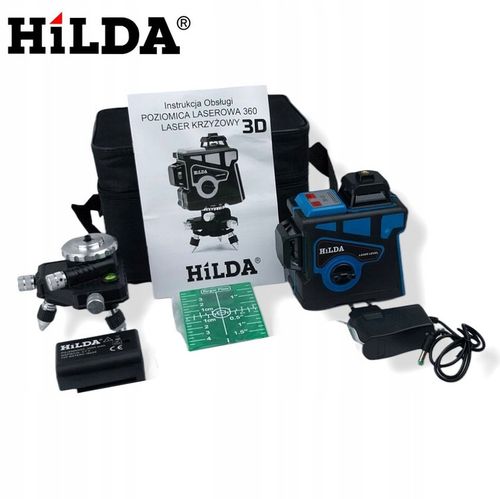 HILDA POZIOMICA 3D 12 LINII LASER KRZYŻOWY SAMOPOZIOMUJĄCY NIWELATOR TARCZA na Arena.pl