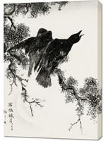 Obraz 70x100cm Eastern Rook, Kashu Japoński Vintage do Salonu