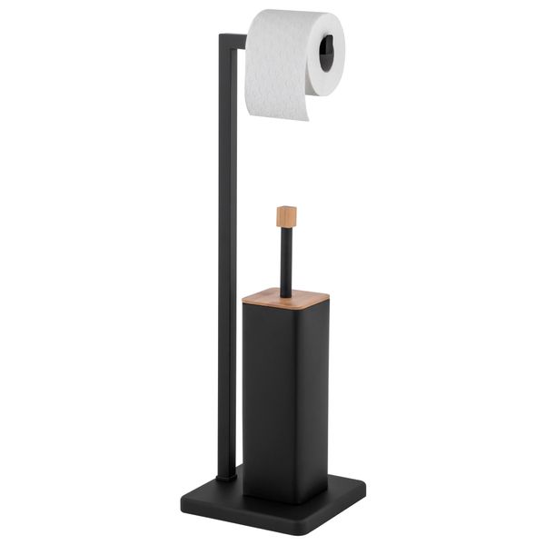 Stojak WC na szczotkę i papier toaletowy bambus - Yoka zdjęcie 1