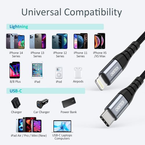 kabel przewód do iphone usb-c - lightning 480mb/s 3a 1.2m - czarny na Arena.pl