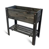 Donica Ogrodowa Duża Kwietnik Drewniany Na Taras Półka 80cm Sosna Czarny