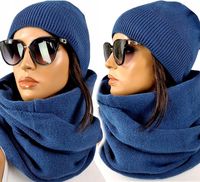 POLSKI KOMPLET CZAPKA + DUŻY KOMIN CIEPŁY - KOLORY