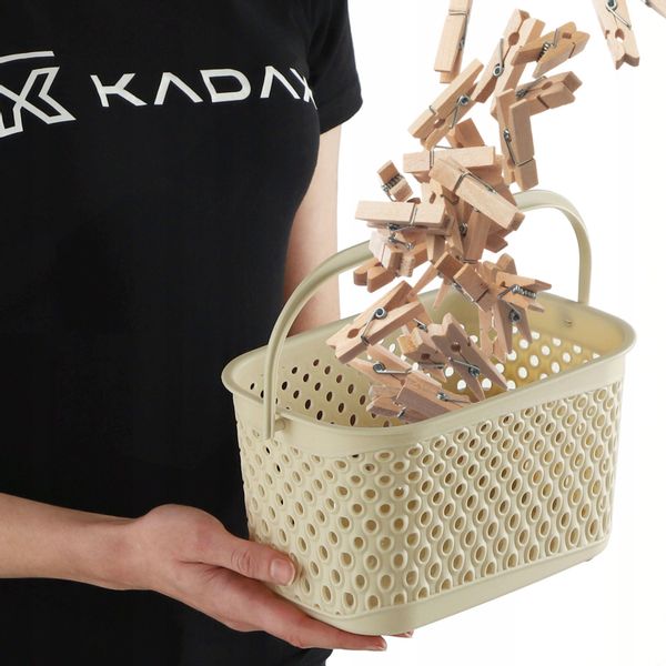 KADAX Koszyk Wiszący Na Klamerki Pojemnik Na Spinacze Beżowy zdjęcie 2