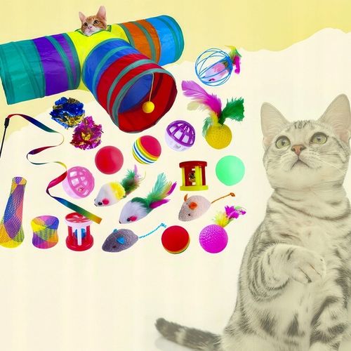 Zestaw Zabawki Dla Kota Mysz Wędka Piłki Duży Domek Tunel dla Kota 20 el XL na Arena.pl