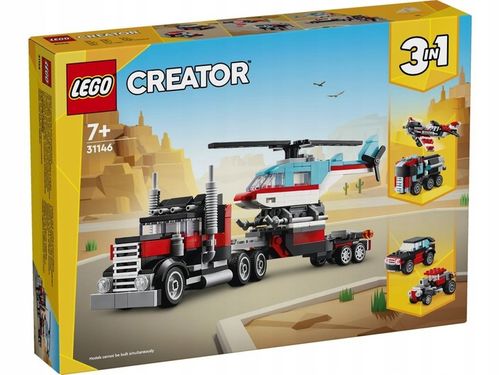 LEGO Creator 31146 Ciężarówka z platformą i helikopter 3w1 na Arena.pl
