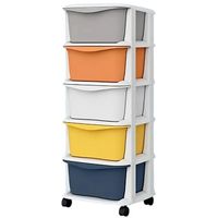 PLASTIKOWY POJEMNIK REGAŁ SZAFKA NA ZABAWKI SZUFLADY 5 PÓŁEK ORGANIZER RG10